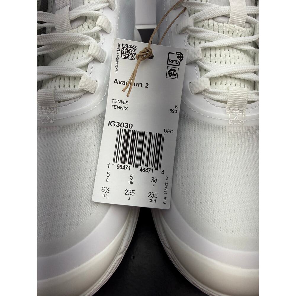 Adidas Avacourt 2 Womens Size 6.5 Tennis Shoes Cloud White Pickleball IG3030 NEW - Picture 3 of 9